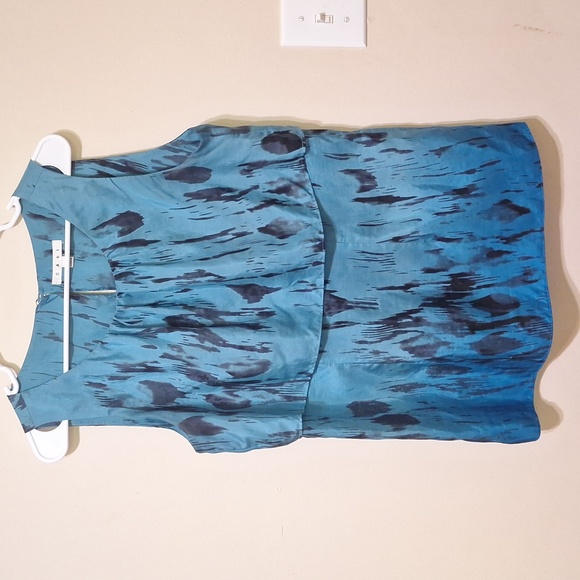Cabi 100% Silk Medium Serene Blouse blue ombre sleeveless tiered - Picture 2 of 6